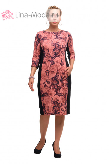 Платье "Олси" 1805004/2V ОЛСИ (Розовый/черный)